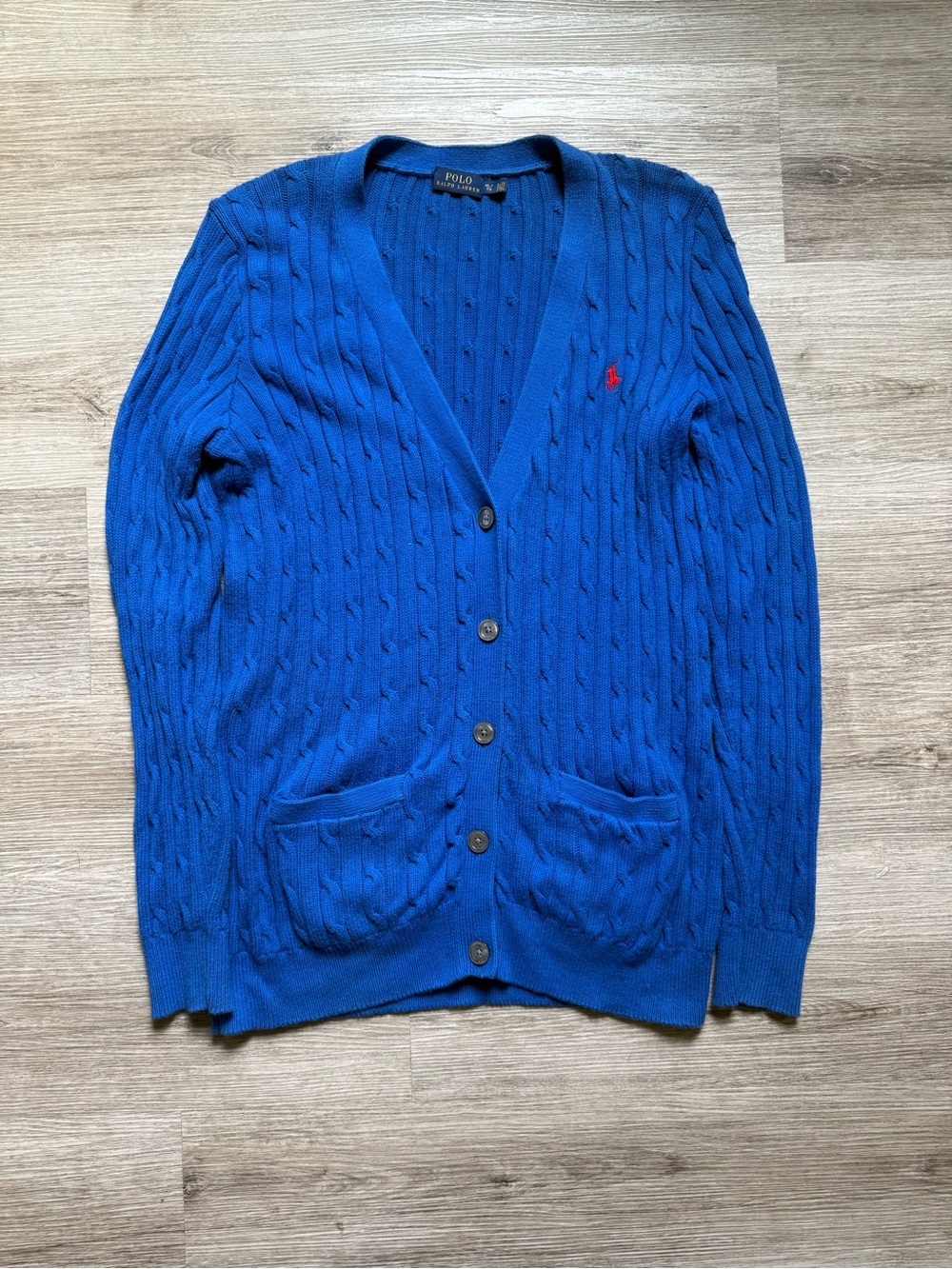 Polo Ralph Lauren Bright Blue Cable Knit Cardigan XL